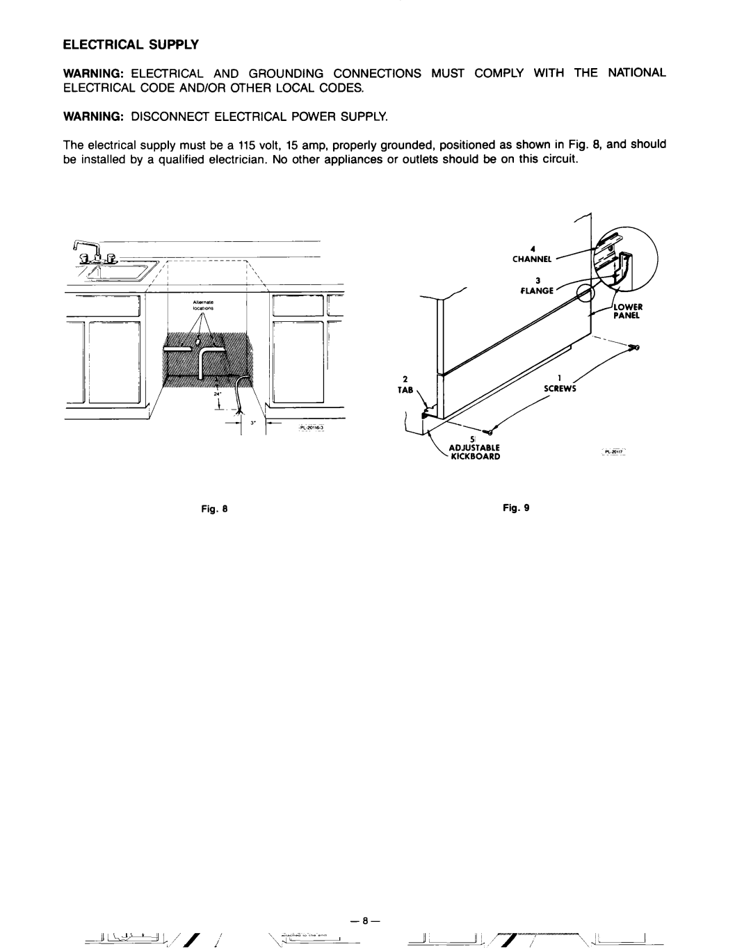 KitchenAid KD-27A installation instructions Electrical Supply 