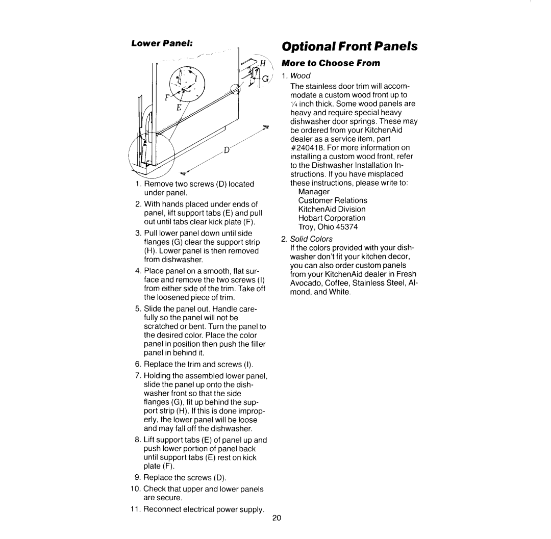 KitchenAid KDB-21B manual 