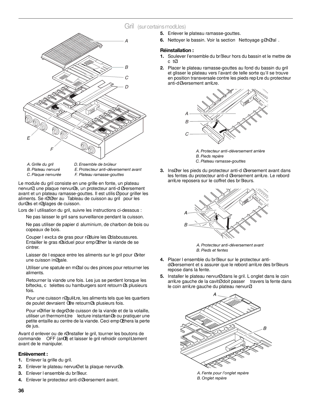 KitchenAid KDRP407 KDRP462 manual Enlèvement, Réinstallation 