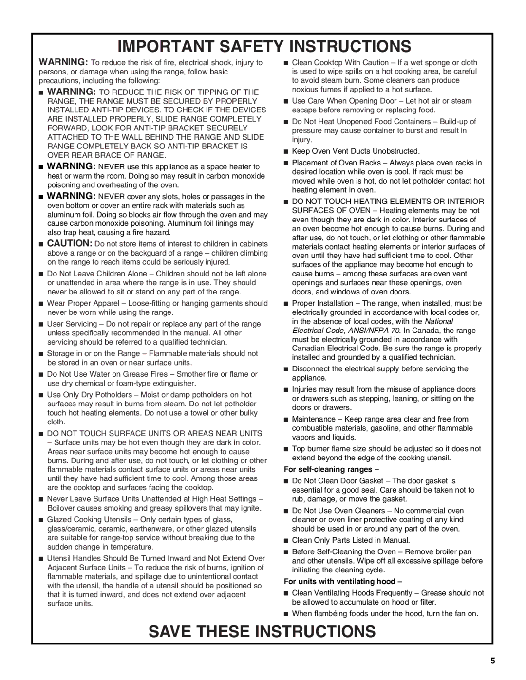 KitchenAid KDRP407 KDRP462 manual Important Safety Instructions 