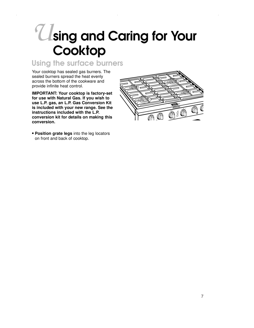 KitchenAid KDRP407H warranty Using and Caring for Your Cooktop, Using the surface burners 