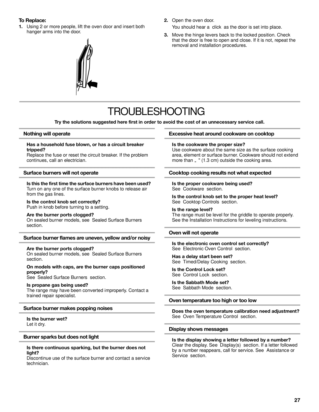 KitchenAid KDRS483, KDRS467, KDRS463, KDRS407, KDRS462 manual Troubleshooting 