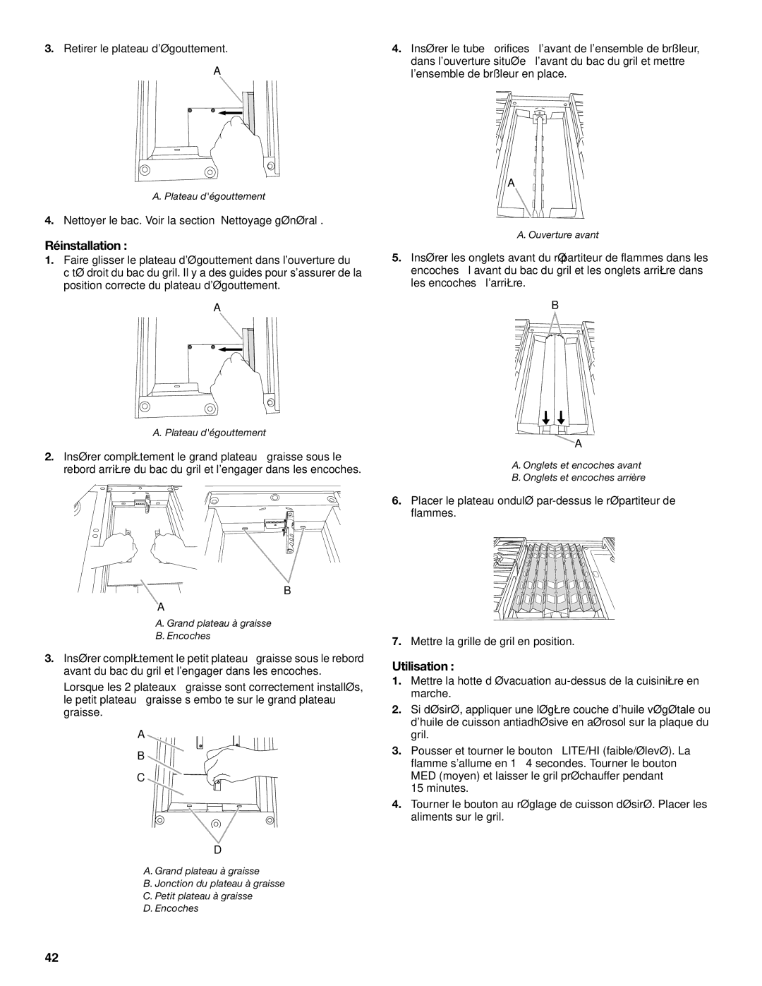 KitchenAid KDRS483, KDRS467, KDRS463, KDRS407, KDRS462 manual Réinstallation, Utilisation 