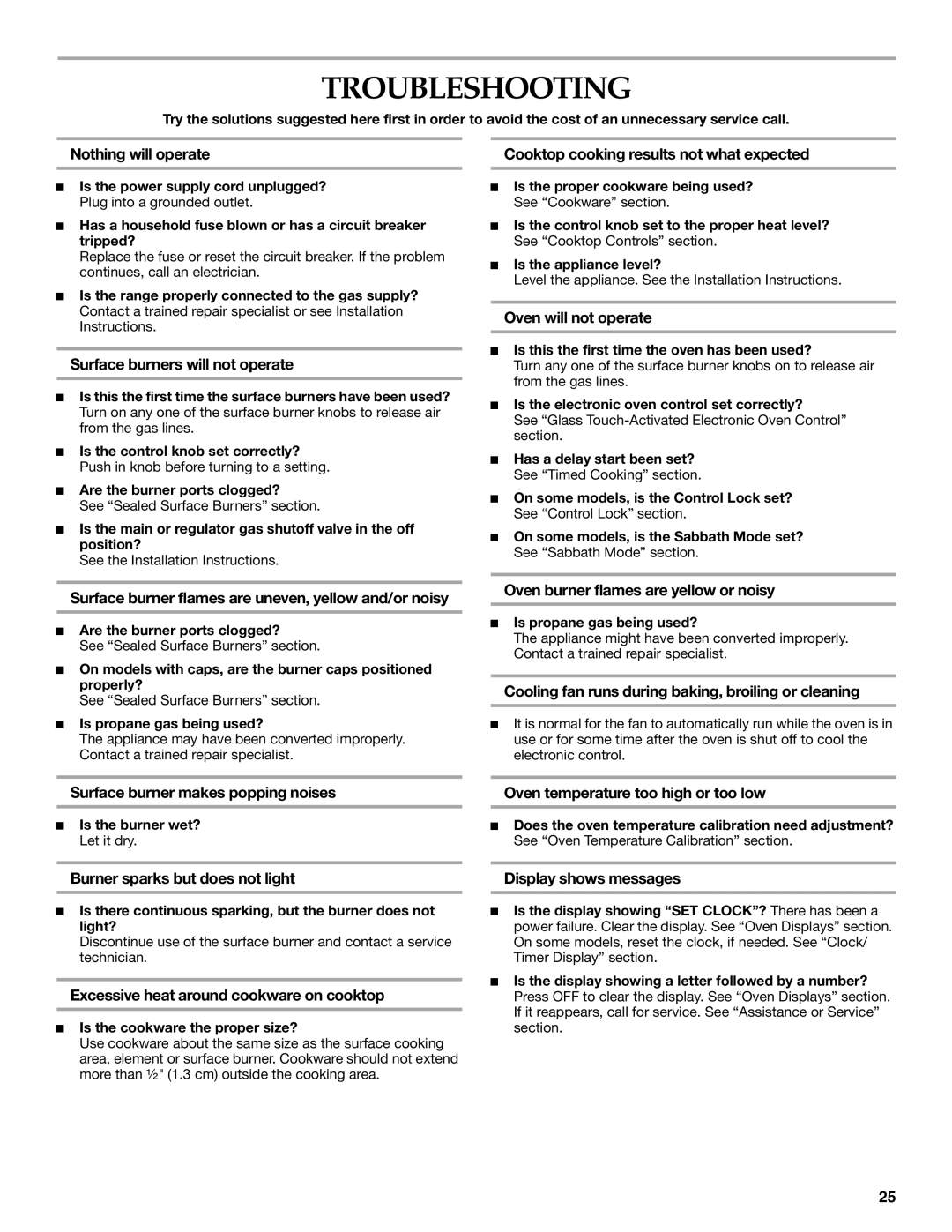 KitchenAid YKDSS907, YKDRS807 manual Troubleshooting 