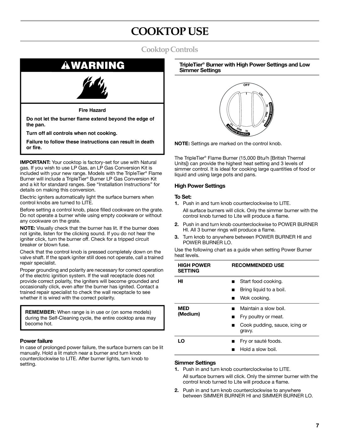 KitchenAid YKDRS807, YKDSS907 manual Cooktop USE, Cooktop Controls 