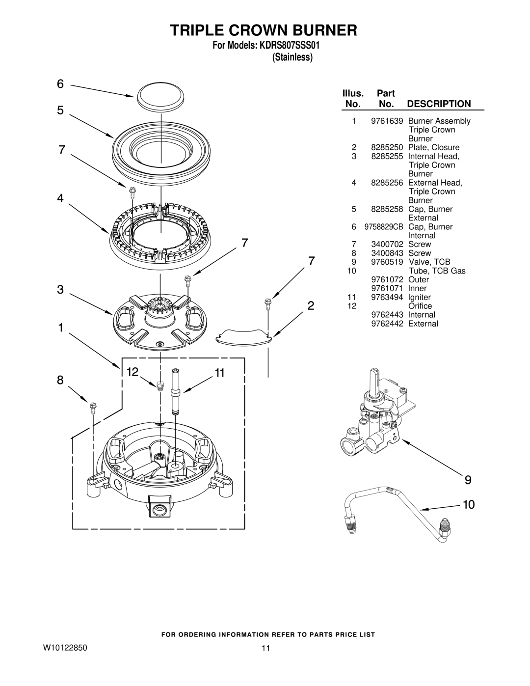 KitchenAid KDRS807SSS01 manual Triple Crown Burner 