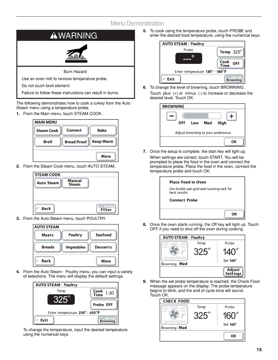 KitchenAid KDRU767, KDRU707, KDRU763, KDRU783 manual Menu Demonstration 