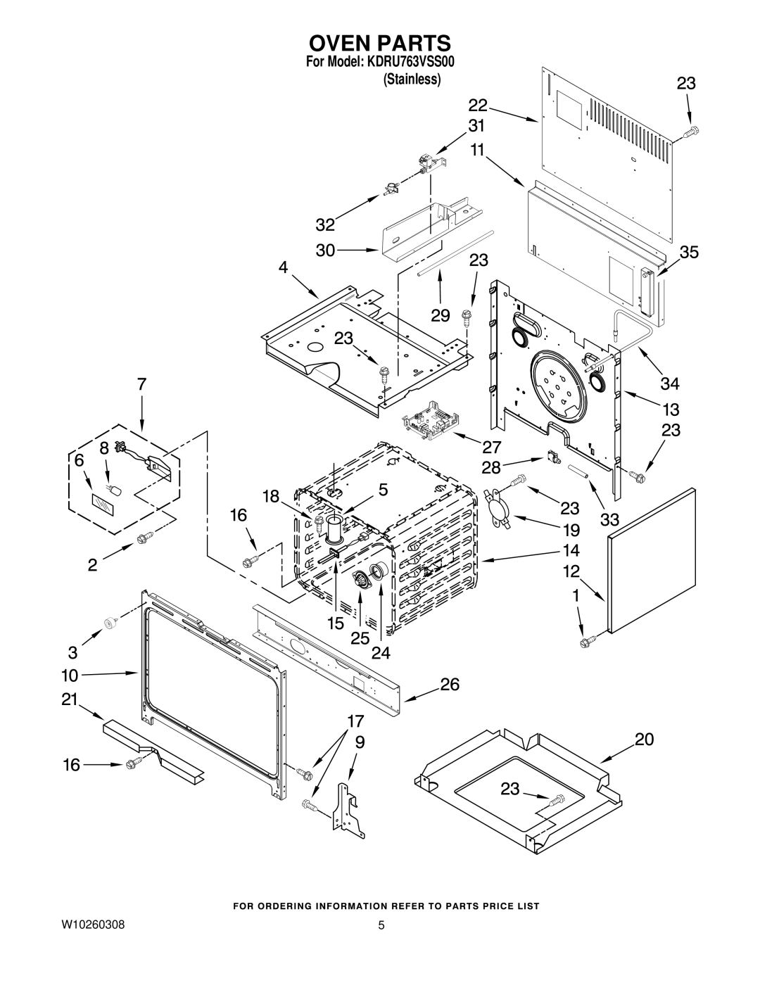 KitchenAid KDRU763VSS00 manual Oven Parts 