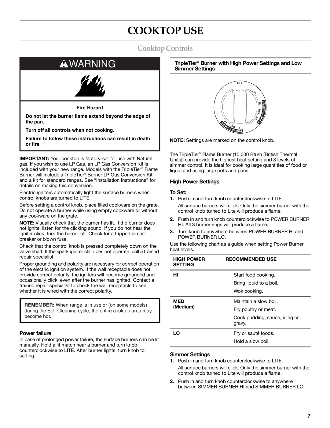 KitchenAid YKDSS907, YKDRS807 manual Cooktop USE, Cooktop Controls 