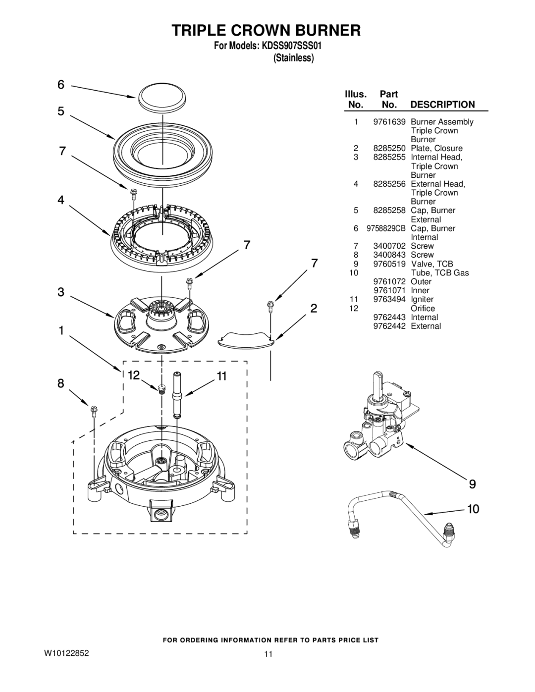 KitchenAid KDSS907SSS01 manual Triple Crown Burner 