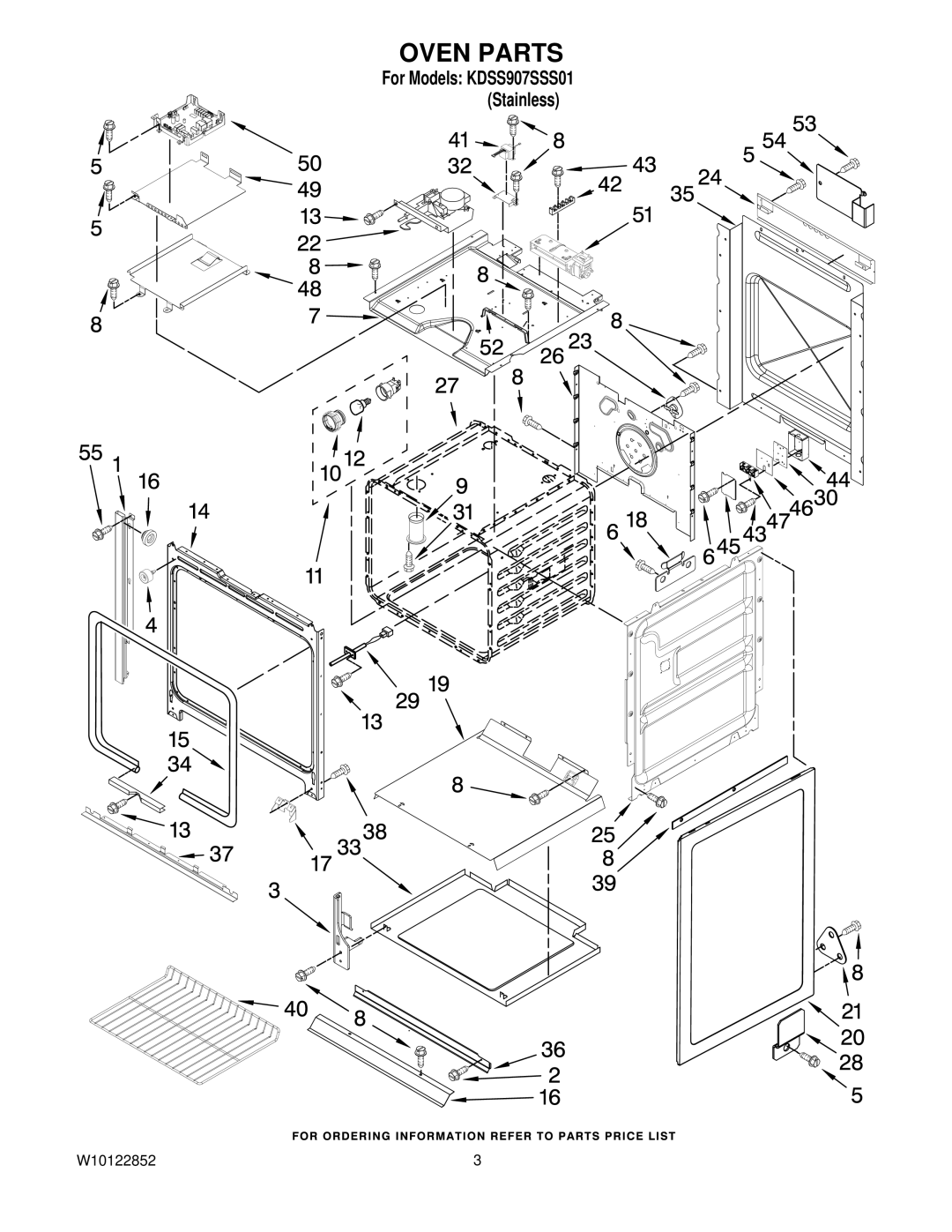 KitchenAid KDSS907SSS01 manual Oven Parts 