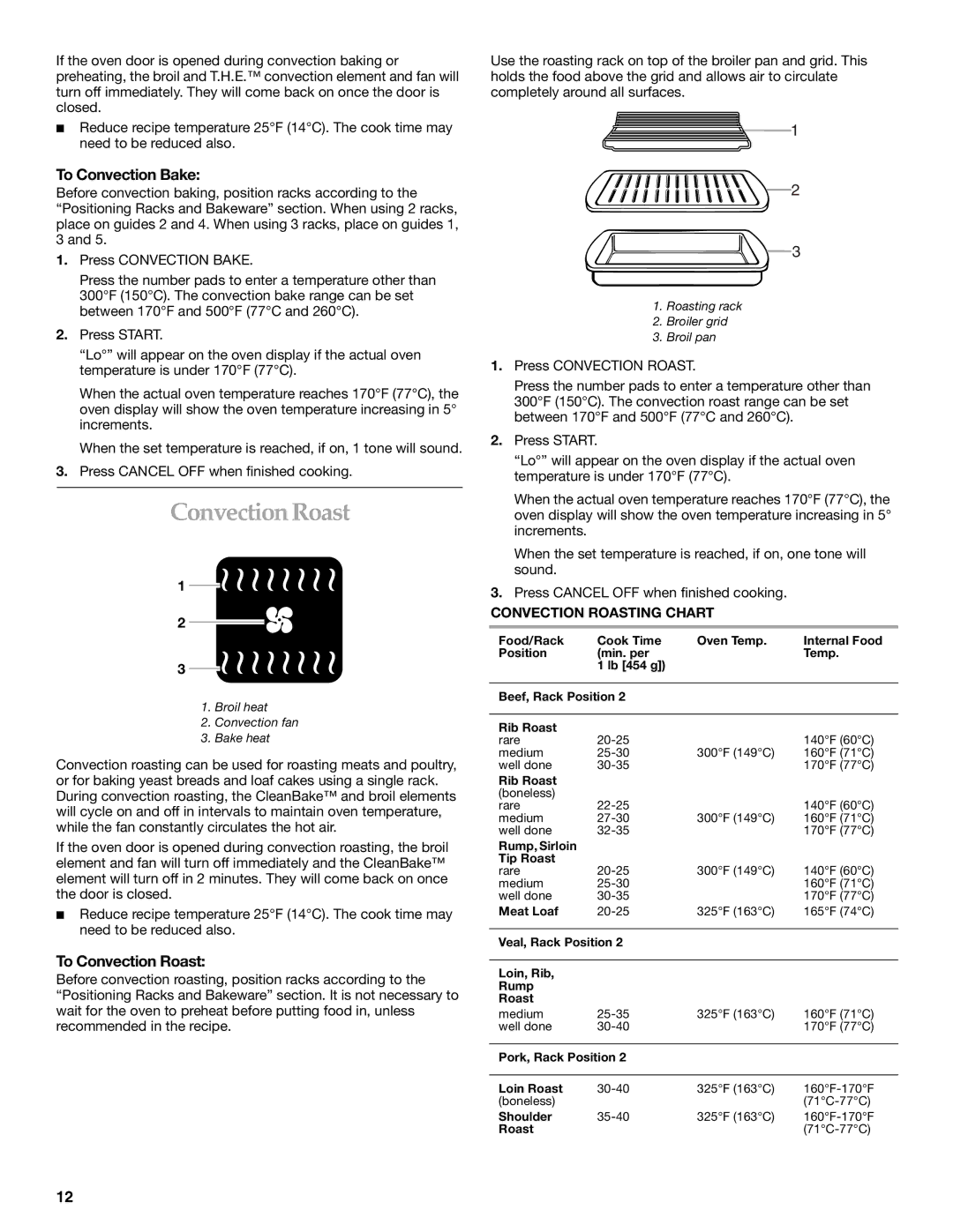 KitchenAid KEBC167 manual To Convection Bake, To Convection Roast 