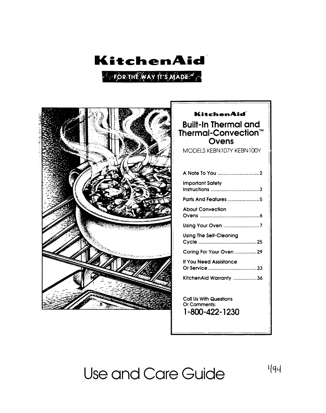 KitchenAid KEBN100Y, KEBN107Y manual 