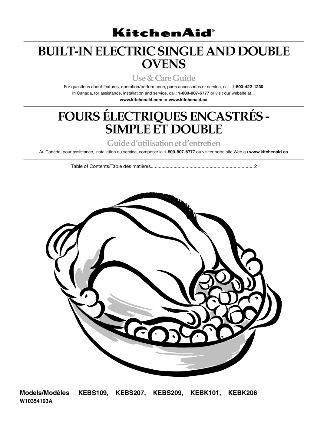 KitchenAid KEBS209, KEBS207, KEBS179BSS, KEBS109, KEBK206, KEBK101 manual BUILT-IN Electric Single and Double Ovens 