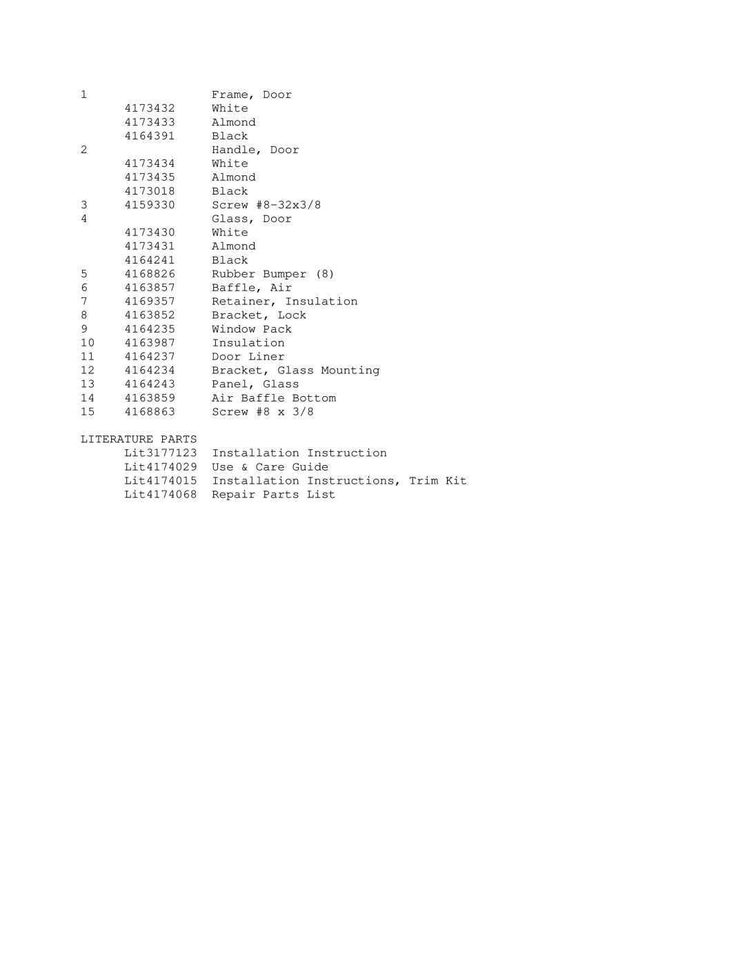 KitchenAid KEBS277SBL2 manual Literature Parts 