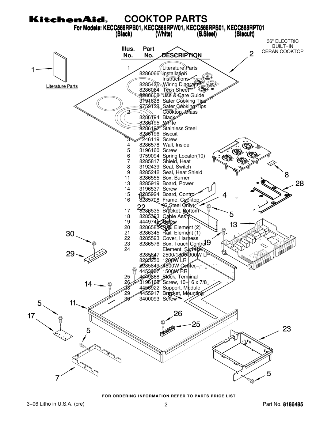 KitchenAid KECC568RPB01, KECC568RPT01, KECC568RPW01, KECC568RPS01 manual White Steel, Description 