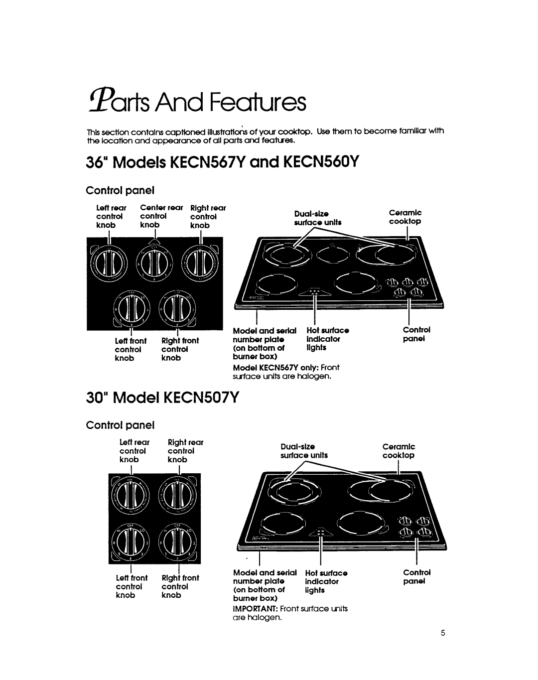 KitchenAid KECN567Y, KECN560Y, KECN507Y manual 