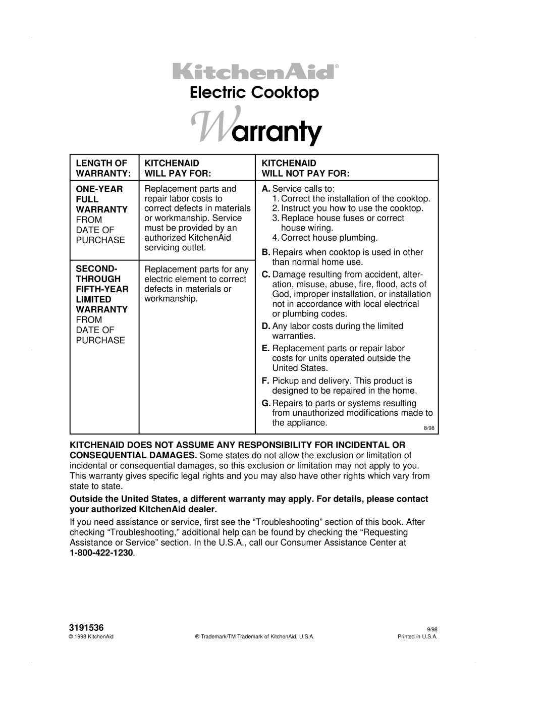 KitchenAid KECS161, KECS100 warranty Warranty, Purchase 