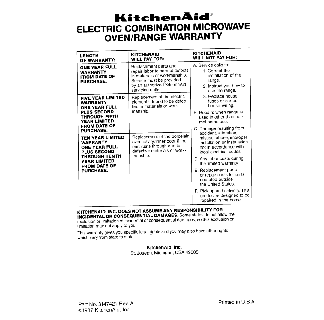 KitchenAid KEES702 manual 