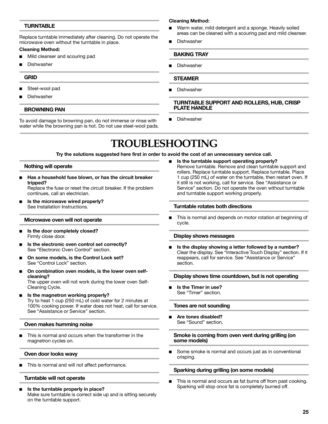 KitchenAid KEHU309 manual Troubleshooting 