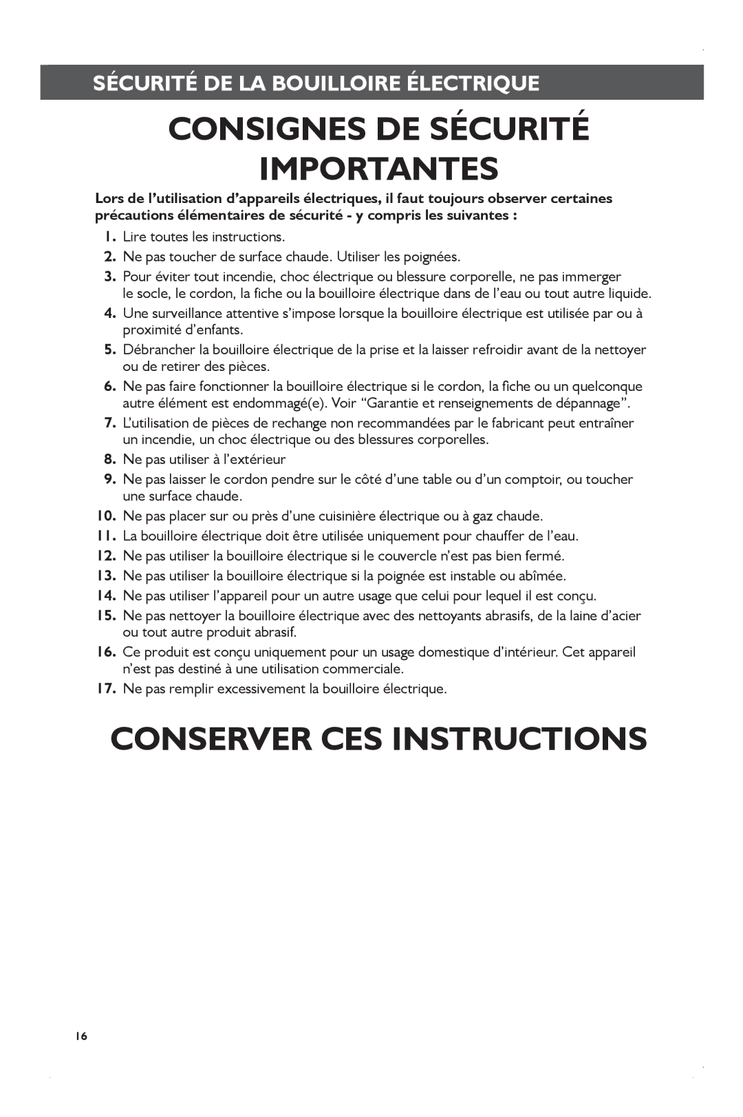 KitchenAid KEK1722 manual Consignes DE Sécurité Importantes 