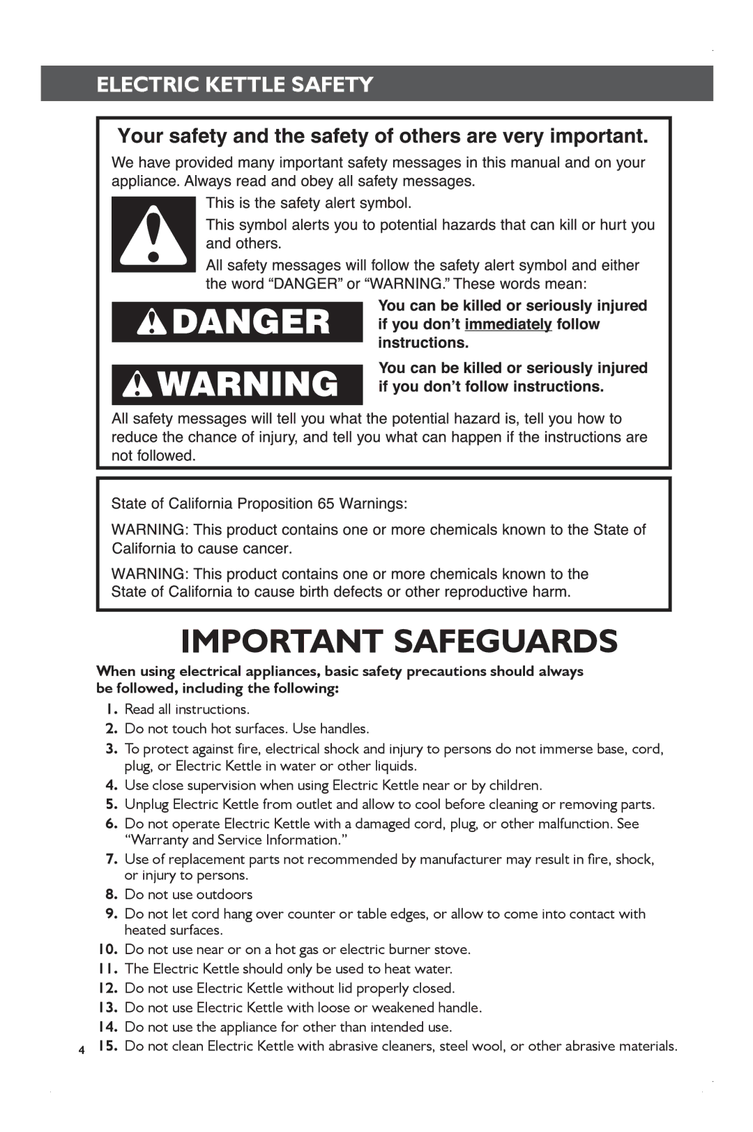 KitchenAid KEK1722 manual Important Safeguards 