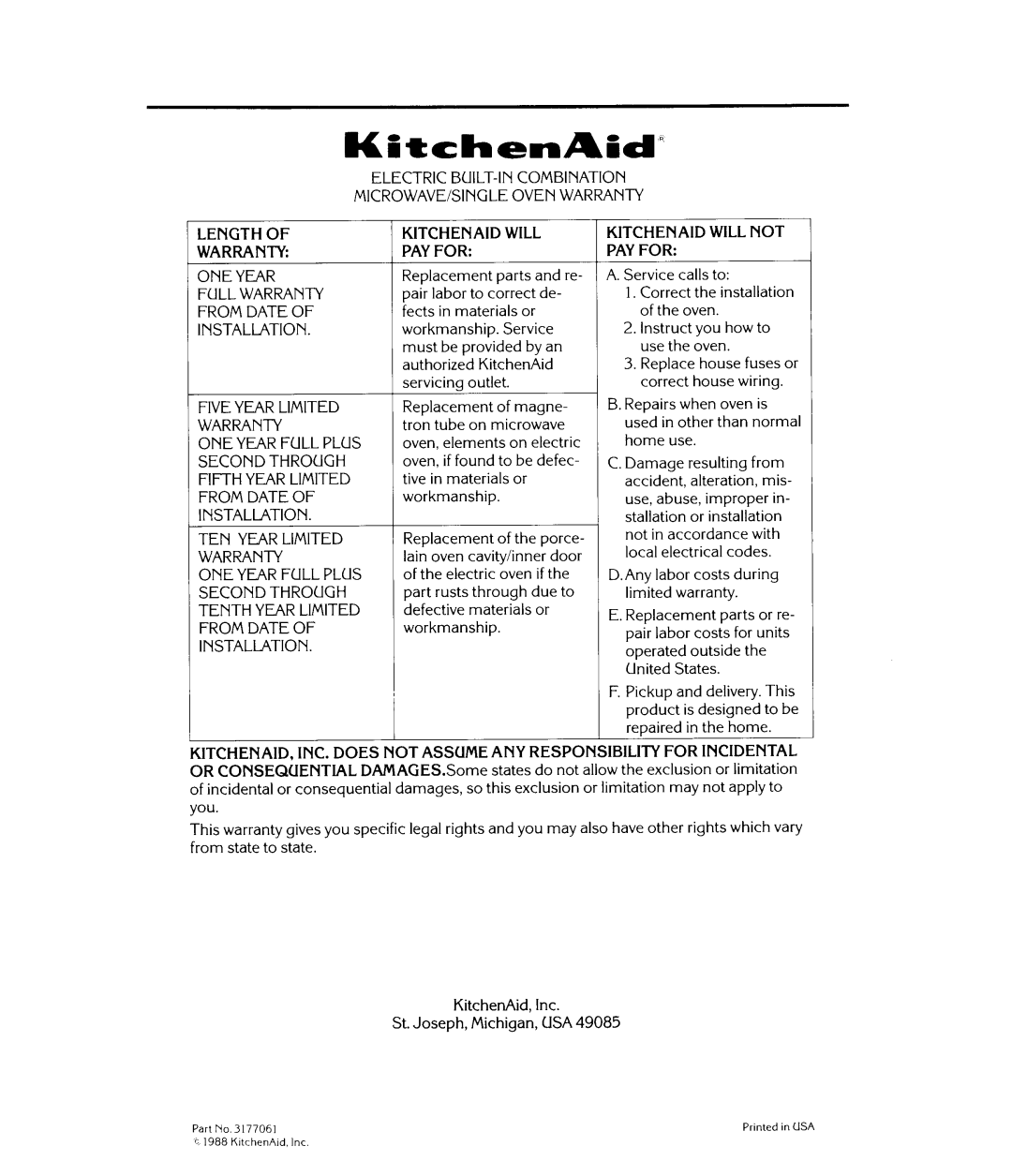 KitchenAid KEM1371T manual 