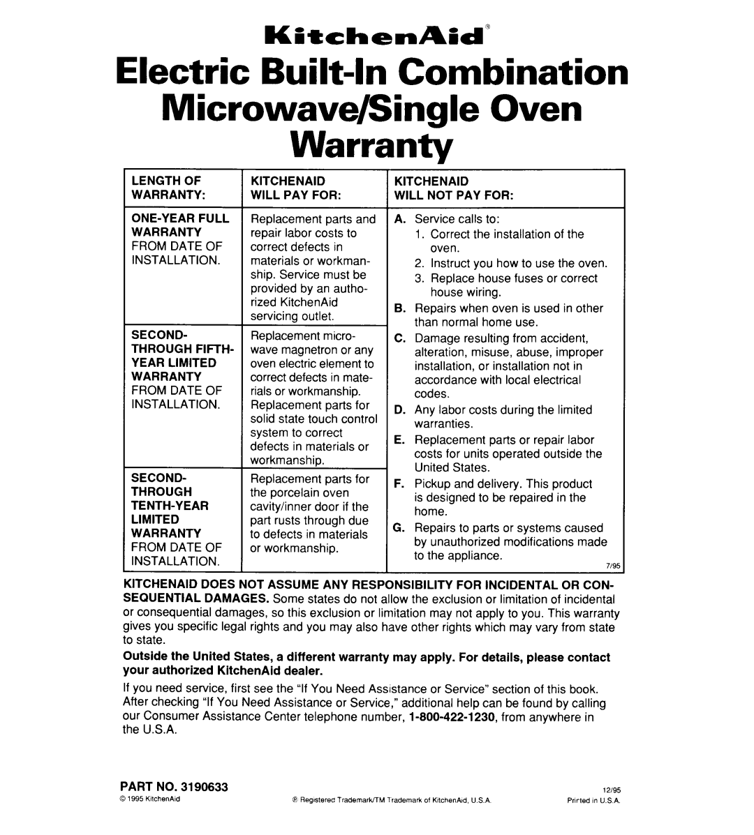 KitchenAid KEMI301B manual 