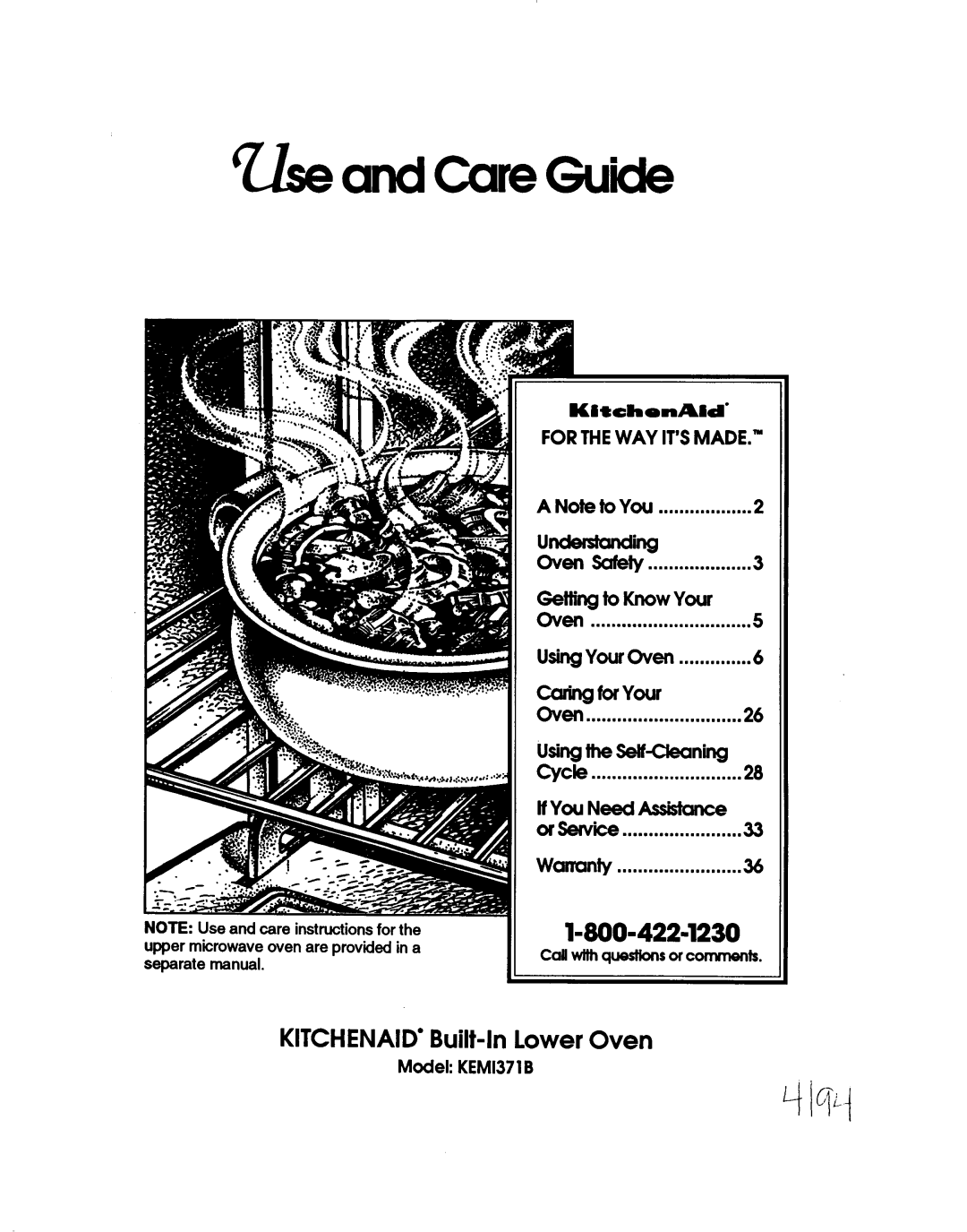 KitchenAid KEMI371B manual 