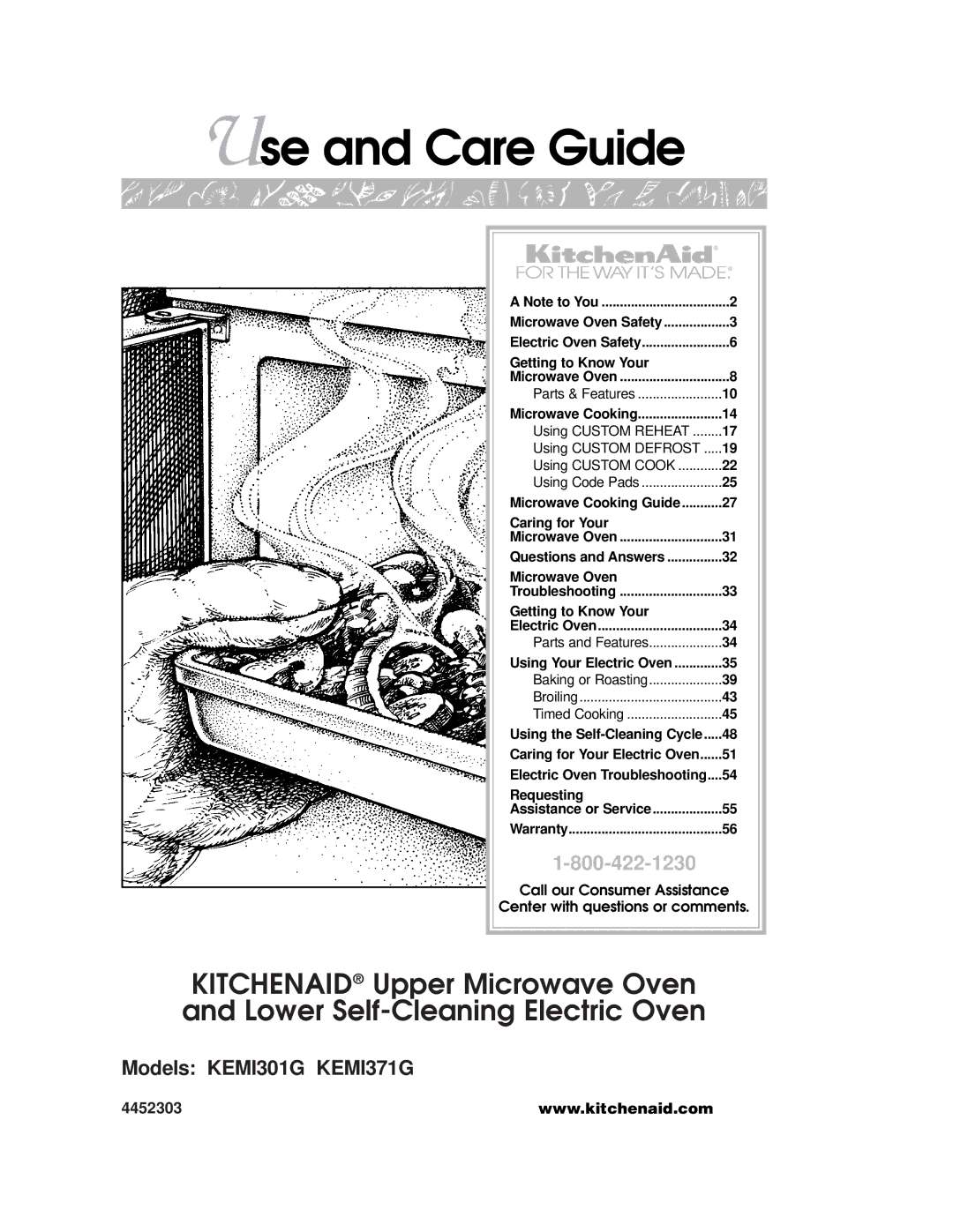 KitchenAid KEMI301G, KEMI371G warranty Use and Care Guide, 4452303 