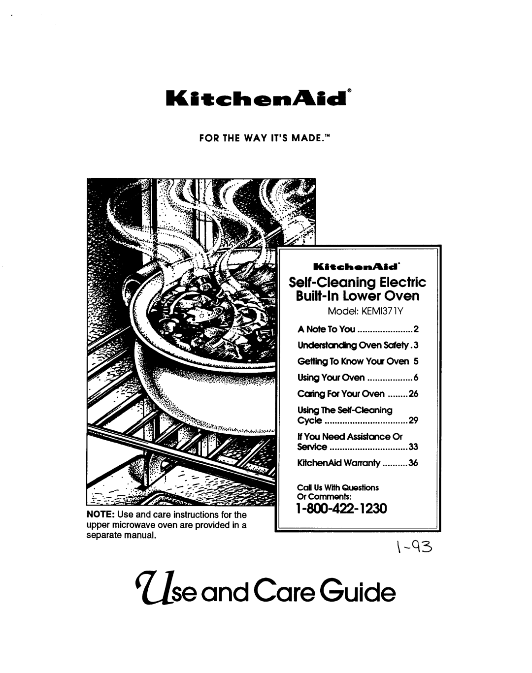 KitchenAid KEMI371Y manual 