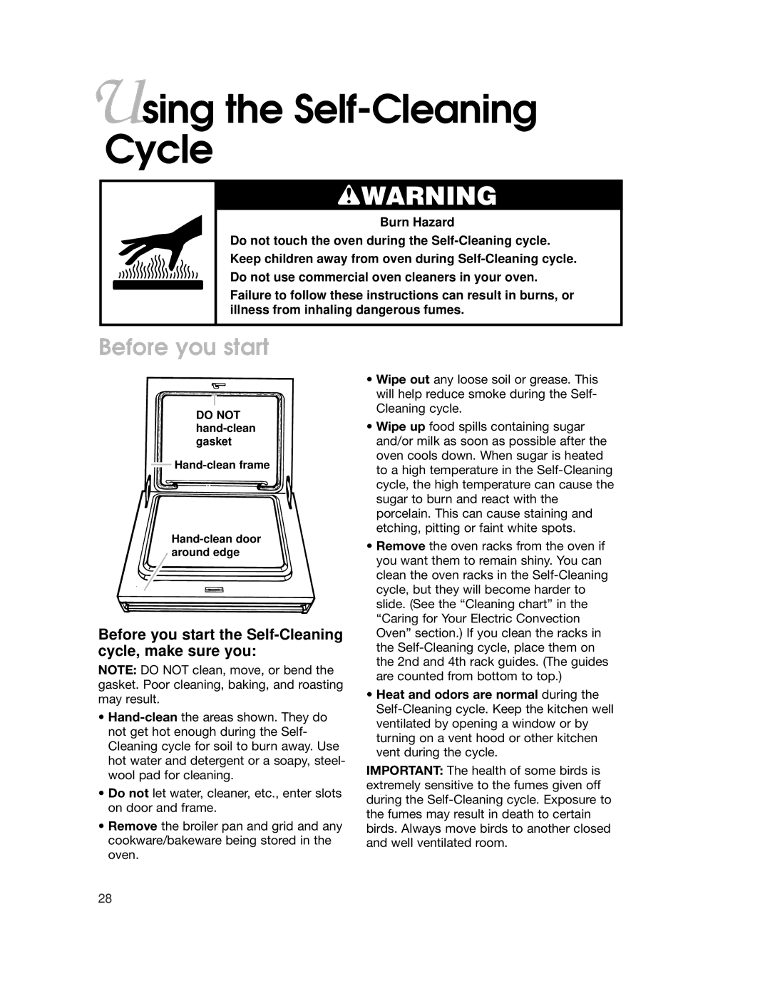 KitchenAid KEMS308, KEMS378, KEMS377, KEMS307, KEMC308, KEMC378, 4452300B Using the Self-Cleaning Cycle, Before you start 