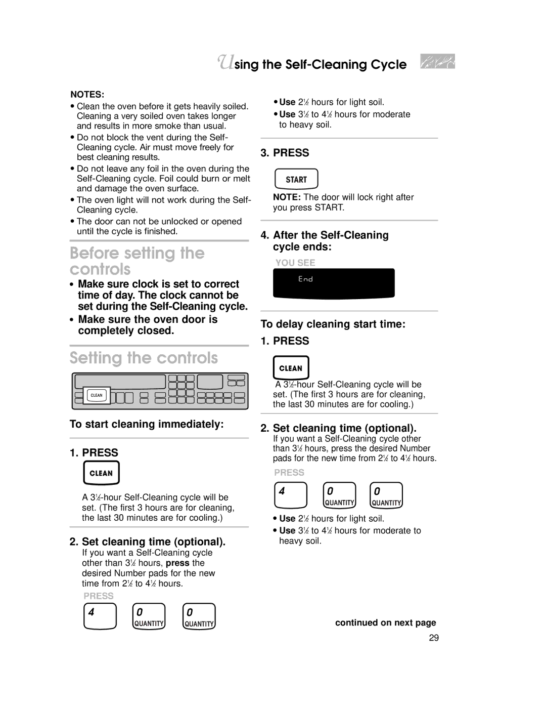 KitchenAid KEMS378, KEMS308, KEMS377, KEMS307, KEMC308, KEMC378, 4452300B Before setting the controls, Setting the controls 