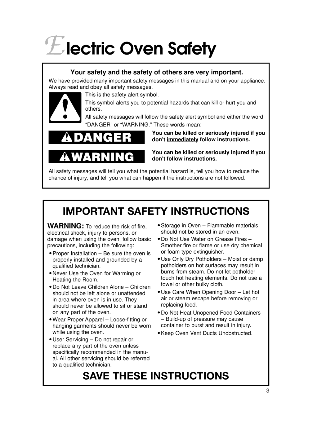 KitchenAid KEMS307, KEMS308, KEMS378, KEMS377 Lectric Oven Safety, Your safety and the safety of others are very important 