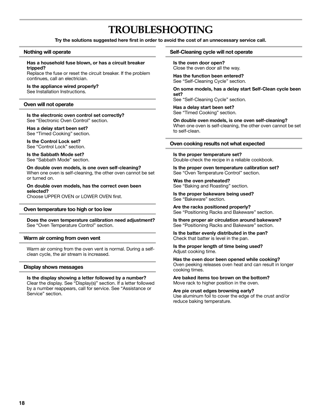 KitchenAid KEMS309, KEMS379 manual Troubleshooting 