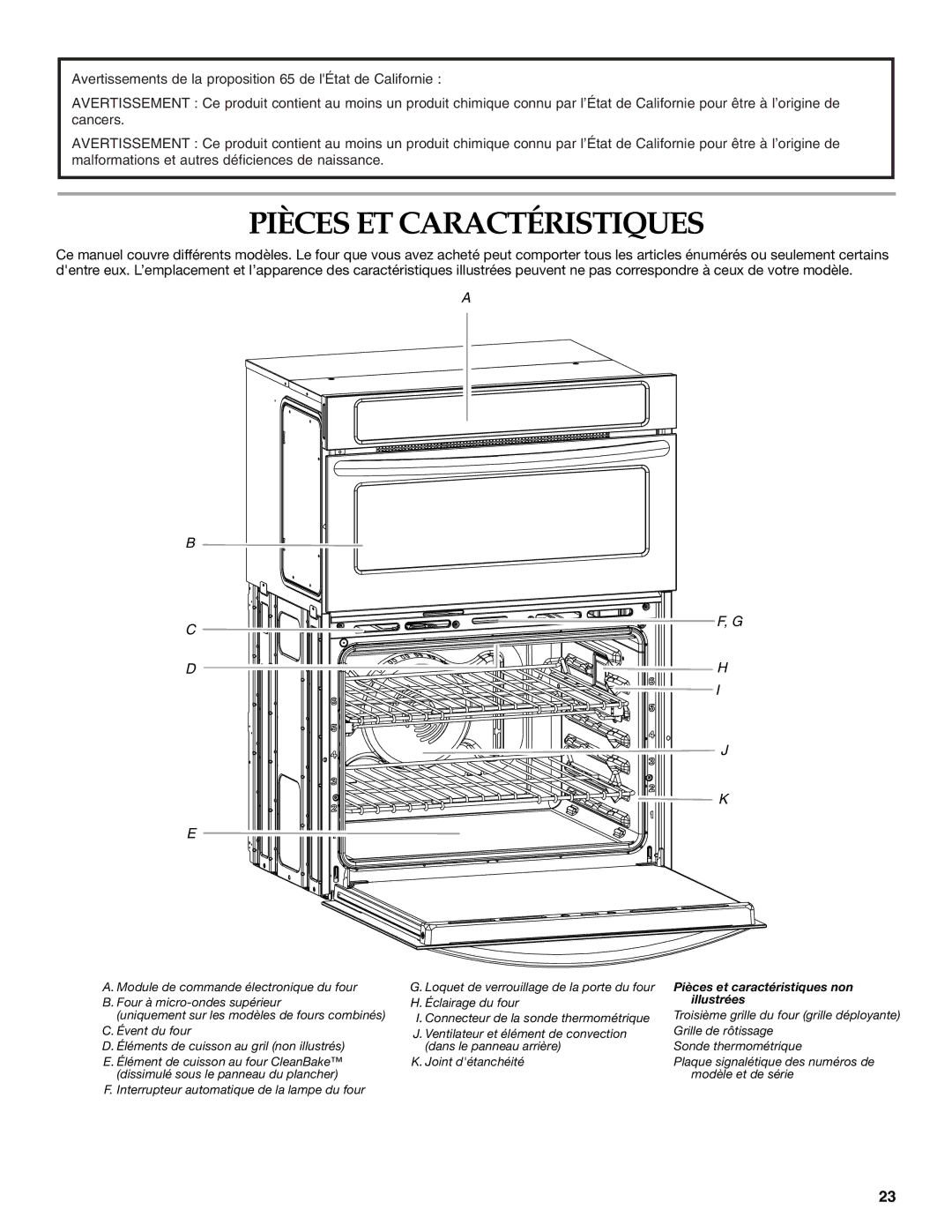 KitchenAid KEMS379, KEMS309 manual Pièces ET Caractéristiques, Pièces et caractéristiques non illustrées 