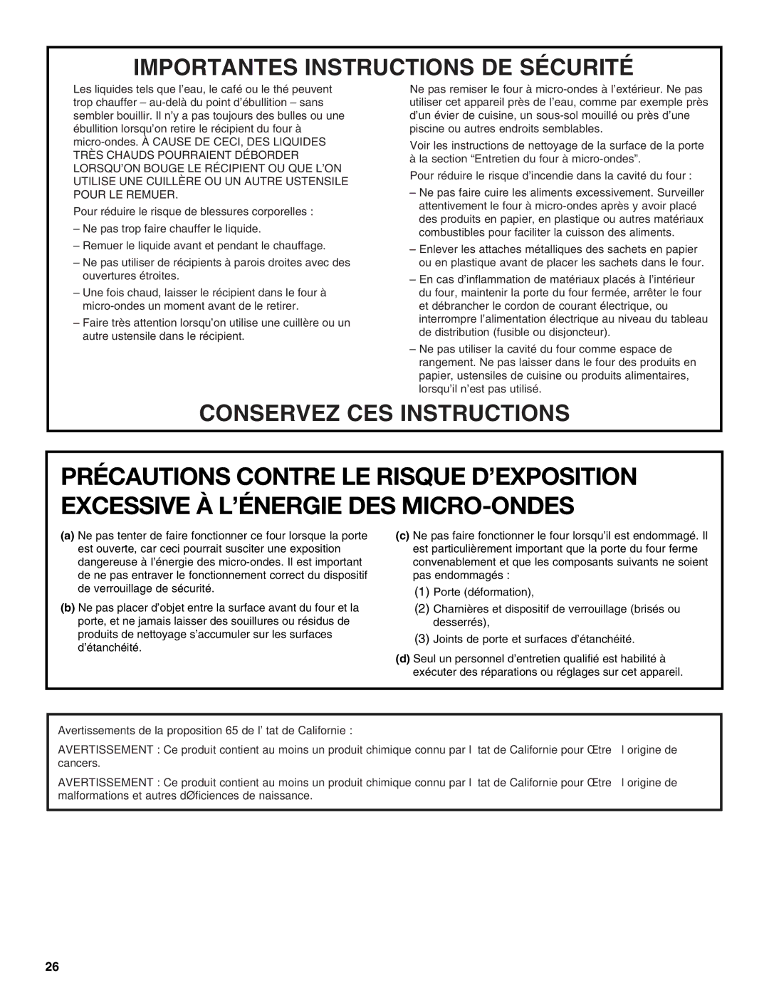 KitchenAid KEMS379B, KEMS309B, KBHS179B, KBHS109B, W10354195B manual Importantes Instructions DE Sécurité 