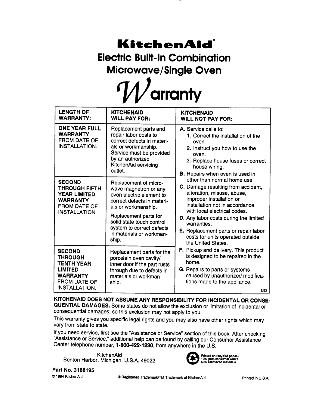 KitchenAid KEMS377B manual 