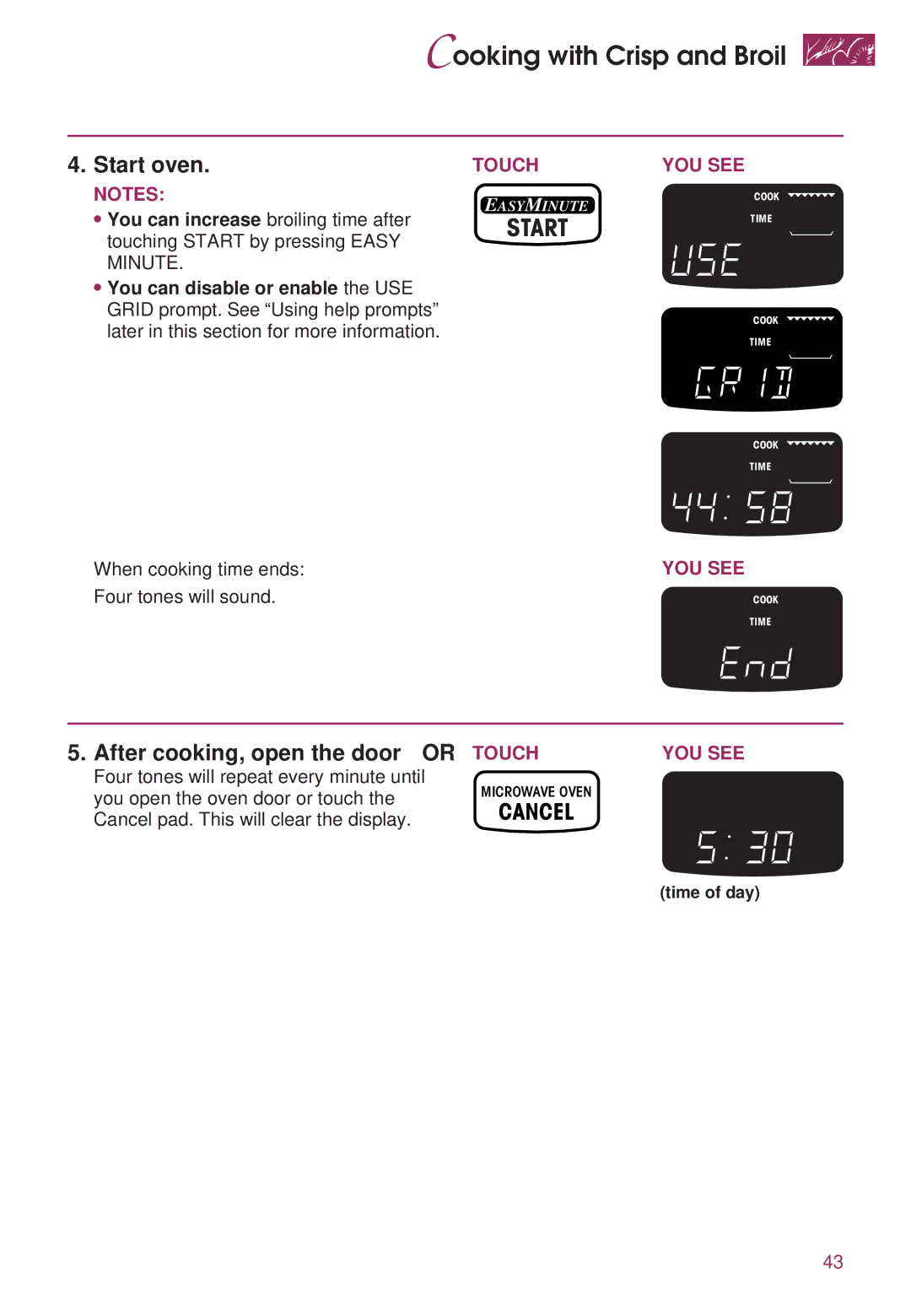 KitchenAid KEMS307D, KEMS377D warranty You can increase broiling time after 