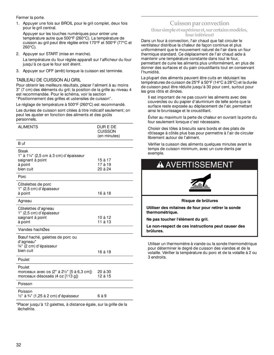 KitchenAid KEMS378SSS manual Cuissonparconvection, Foursimpleetsupérieuret,surcertainsmodèles Fourinférieur 