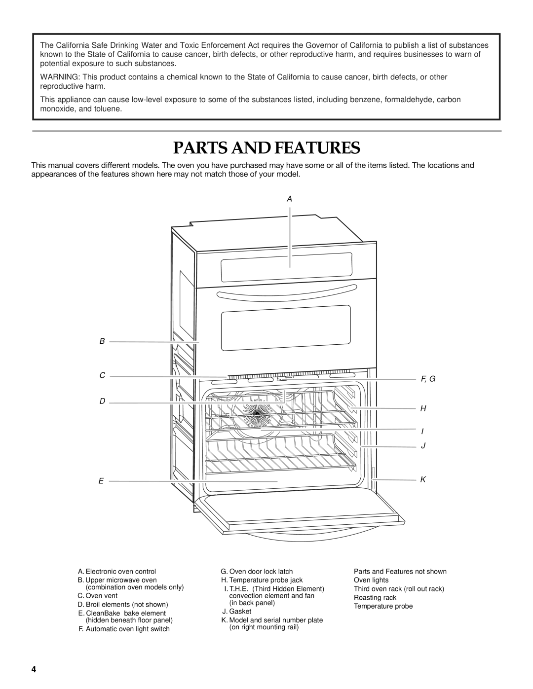 KitchenAid KEMS378SSS manual Parts and Features 