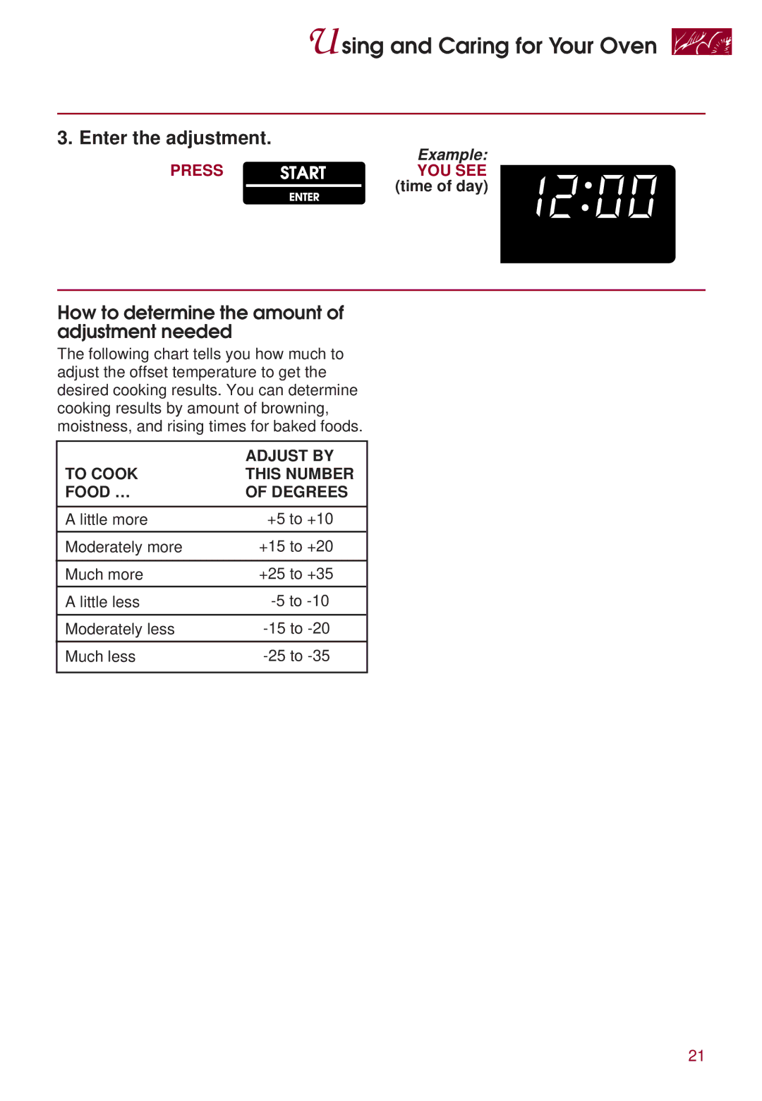 KitchenAid KERI500 warranty Enter the adjustment, How to determine the amount of adjustment needed 