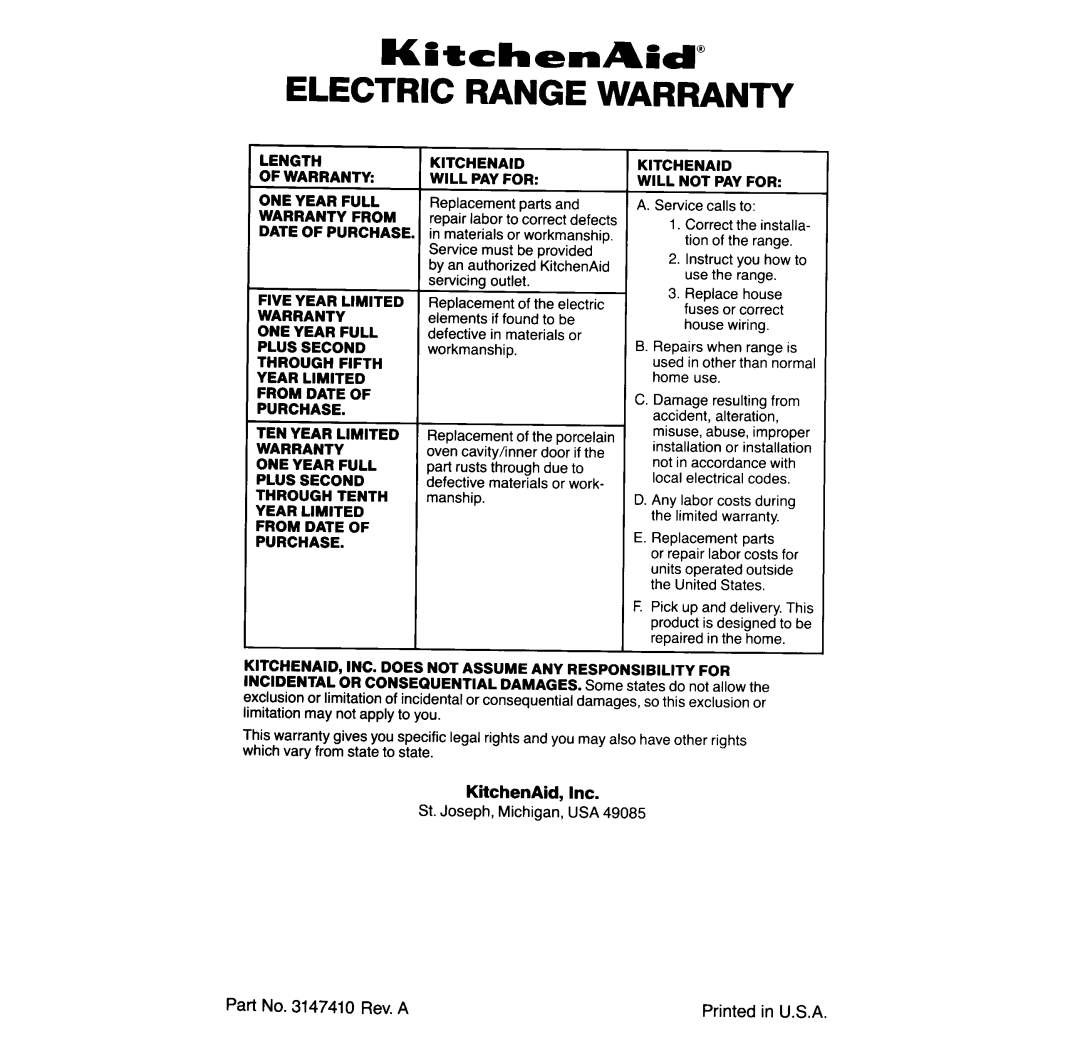 KitchenAid KERS502 manual 