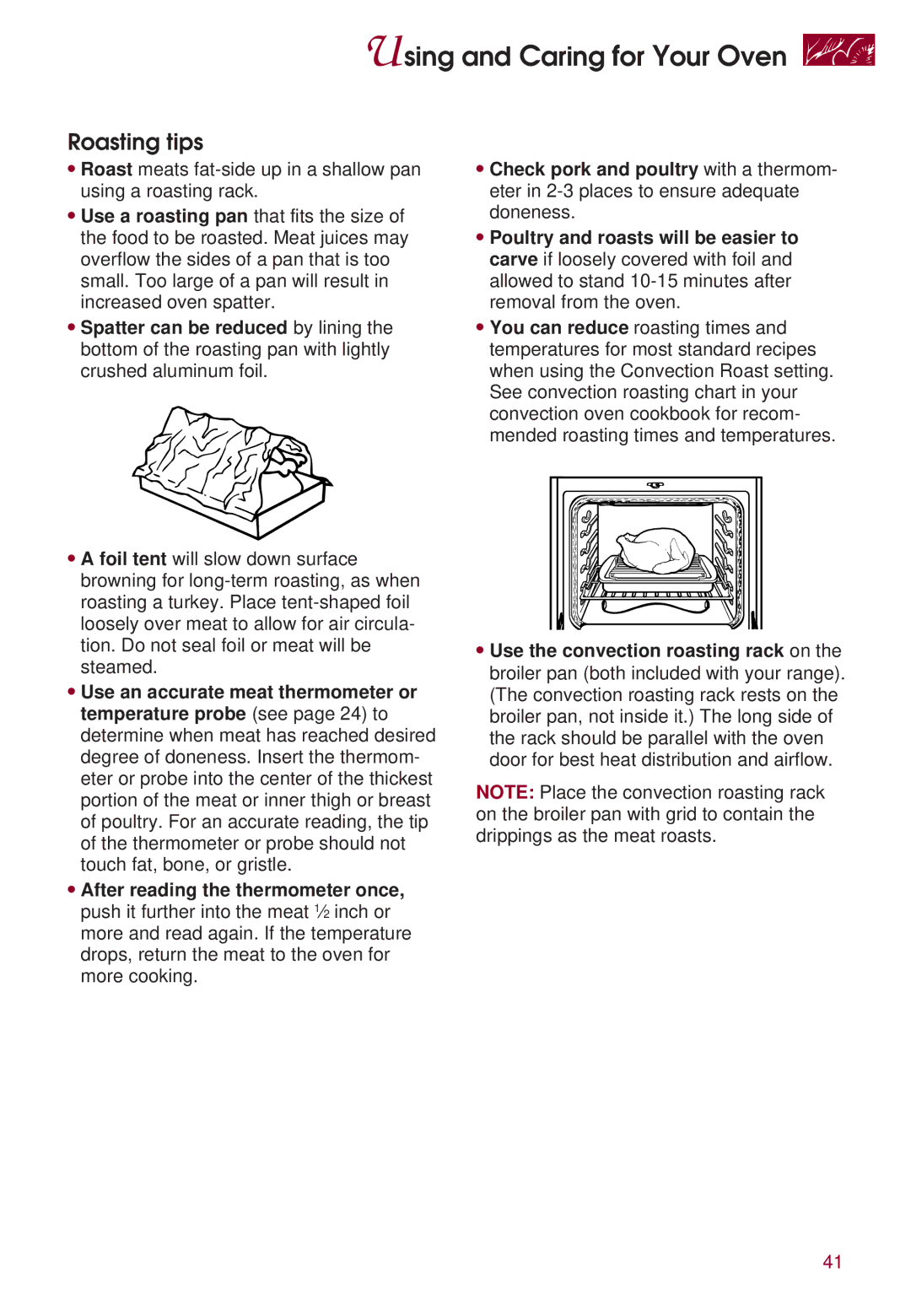 KitchenAid KERS507 warranty Roasting tips 