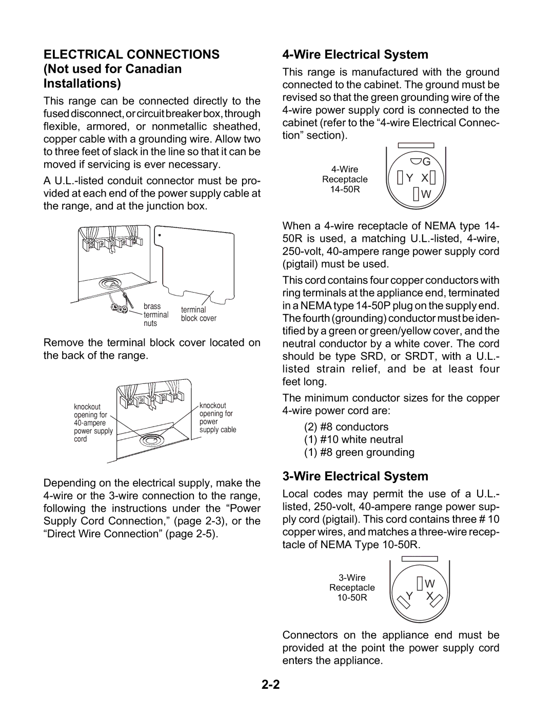 KitchenAid KESC307H, KESH307H, KESC300H manual Electrical Connections Not used for Canadian Installations 