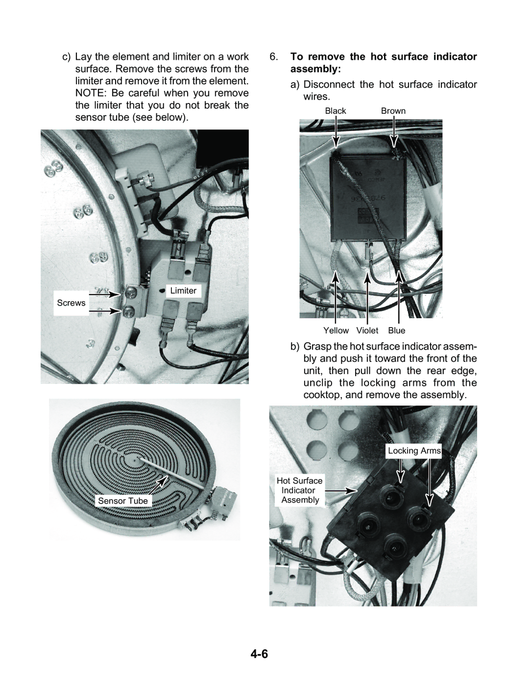 KitchenAid KESC307H, KESH307H, KESC300H manual To remove the hot surface indicator assembly 