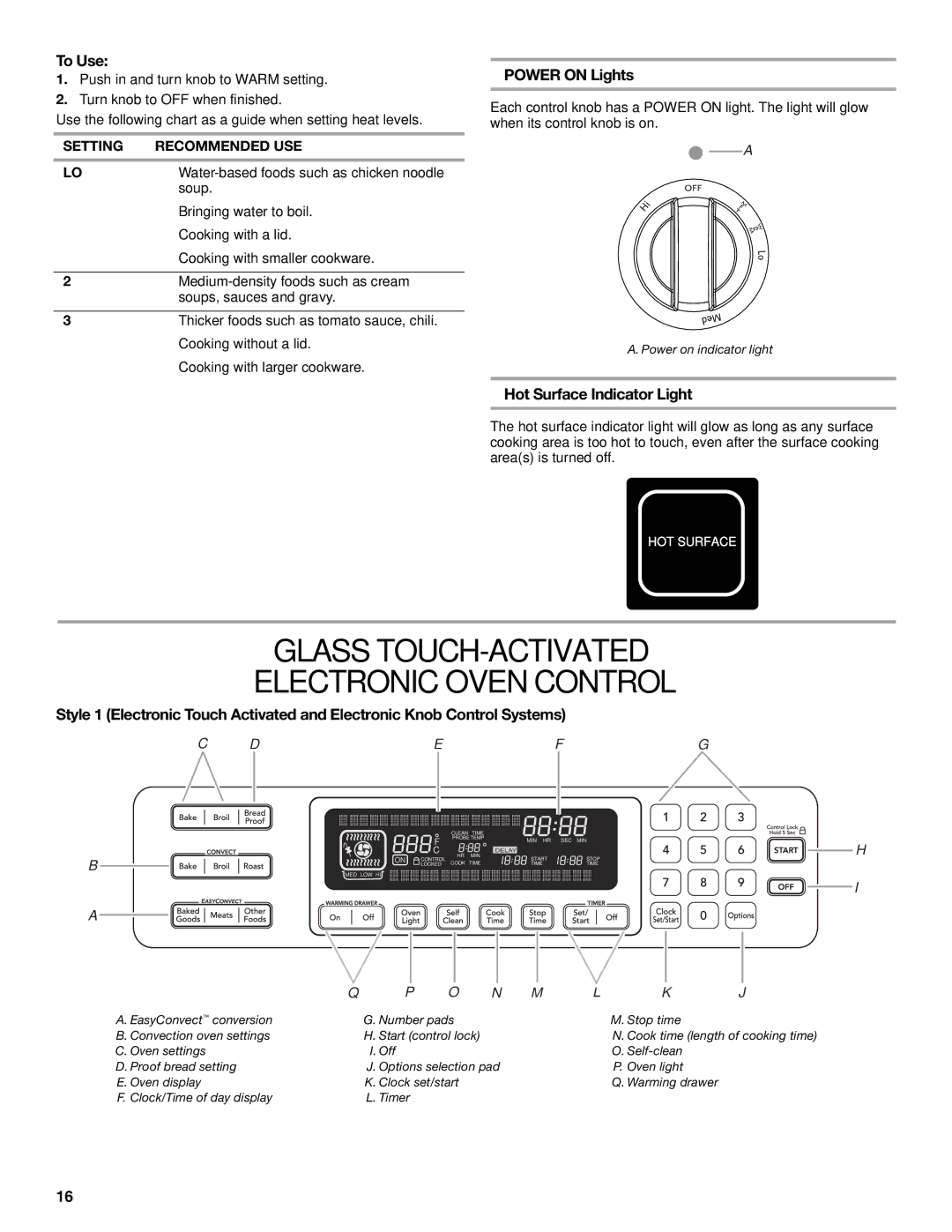 KitchenAid KESS907SSS, KESS908SPS, KESS907SWW manual Glass TOUCH-ACTIVATED Electronic Oven Control 