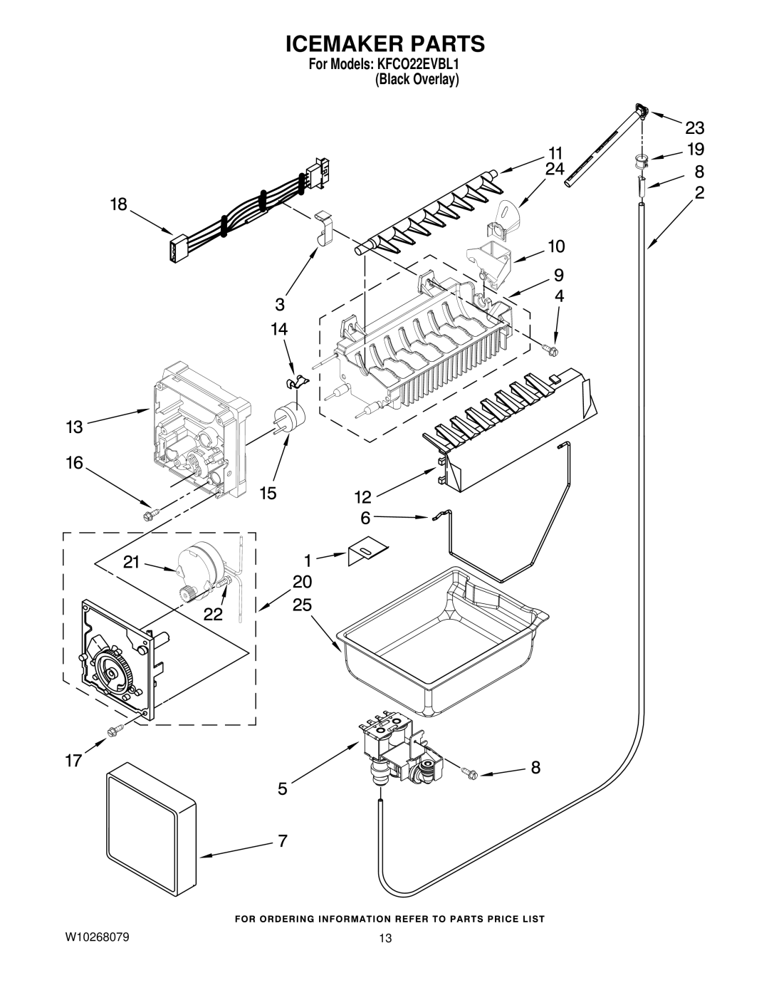 KitchenAid KFCO22EVBL1 manual Icemaker Parts 