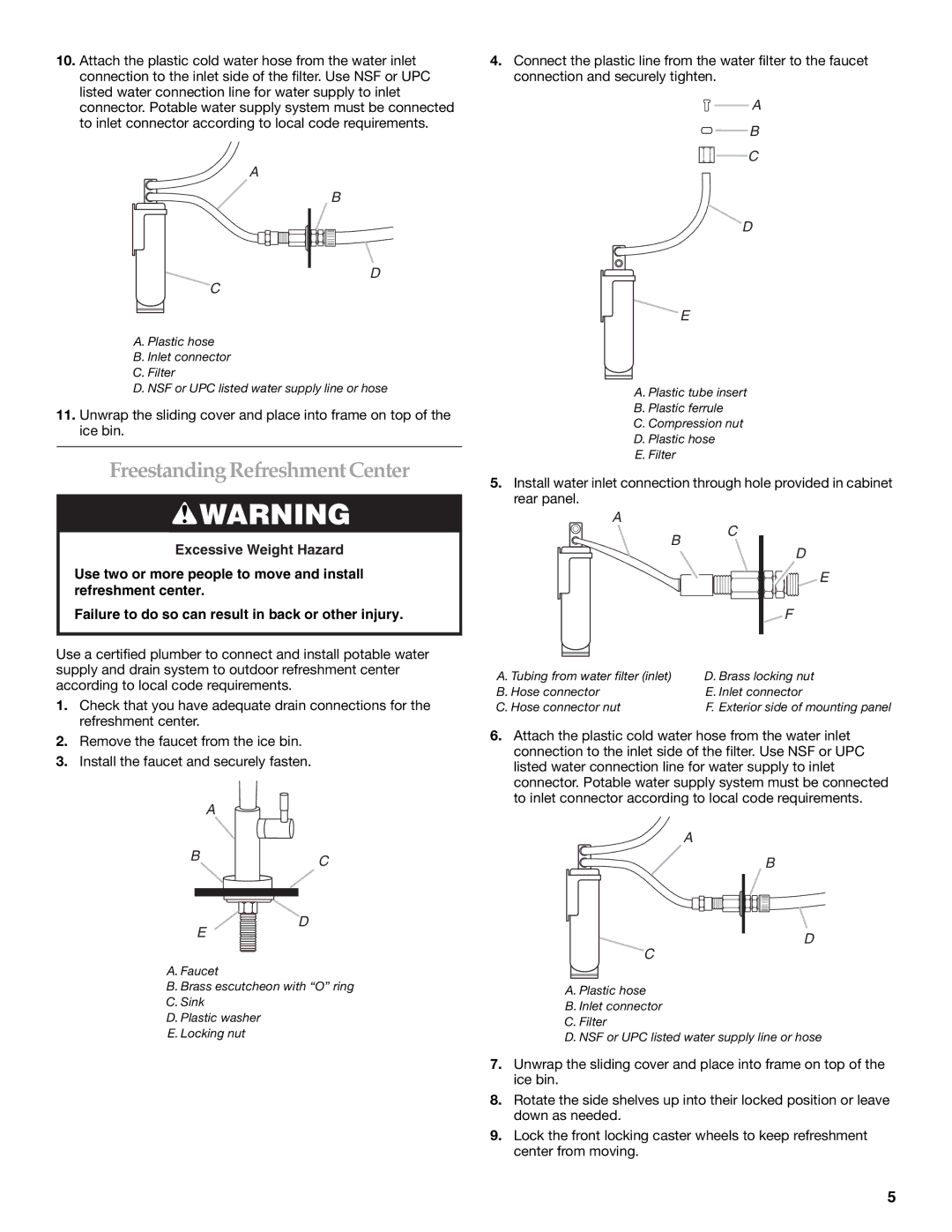 KitchenAid KBFU271, KFFU271TSS installation instructions Freestanding Refreshment Center 