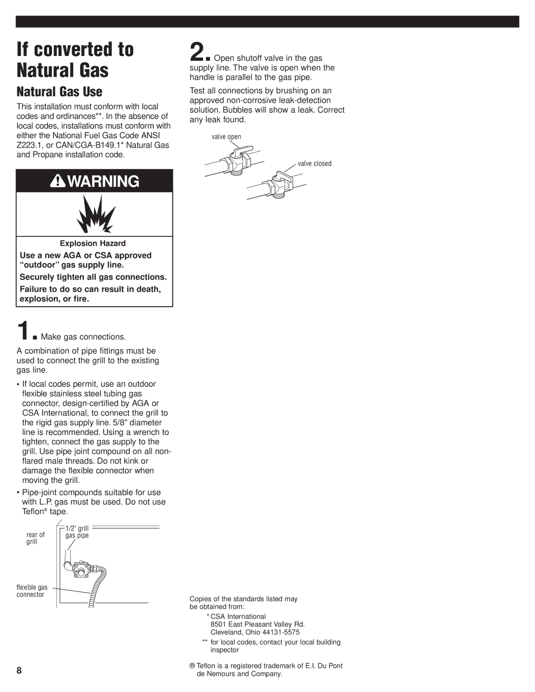 KitchenAid KFGR364PSS, KFGR382PSS, KFGR292PSS, KFGR274PSS, KFGR270PSS, KBGN364PSS If converted to Natural Gas, Natural Gas Use 